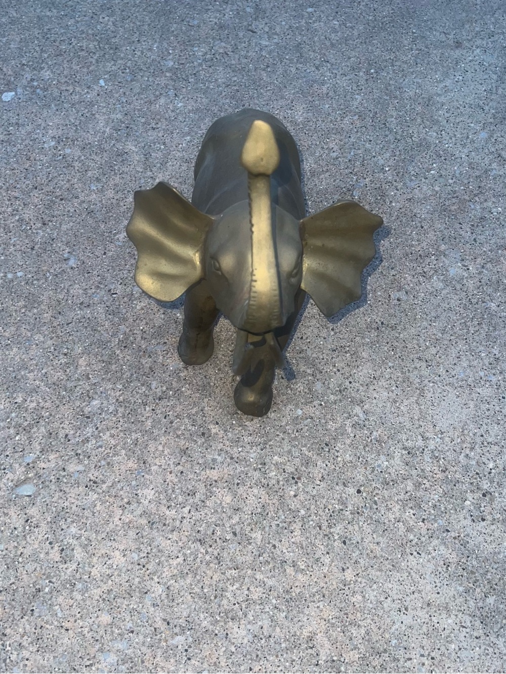 Brass Elephant Figurine with Trunk Up - Picture 2 of 5